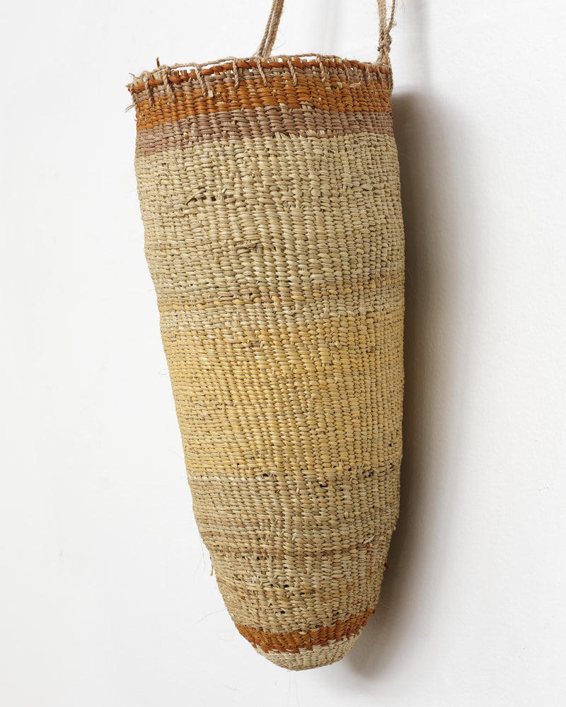 Aboriginal Artwork by Banbalmirr Bidingal, Bol'pu (woven dilly bag)