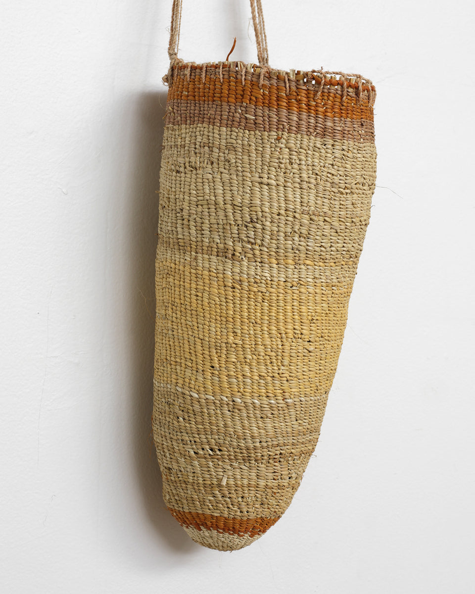 Aboriginal Artwork by Banbalmirr Bidingal, Bol'pu (woven dilly bag)