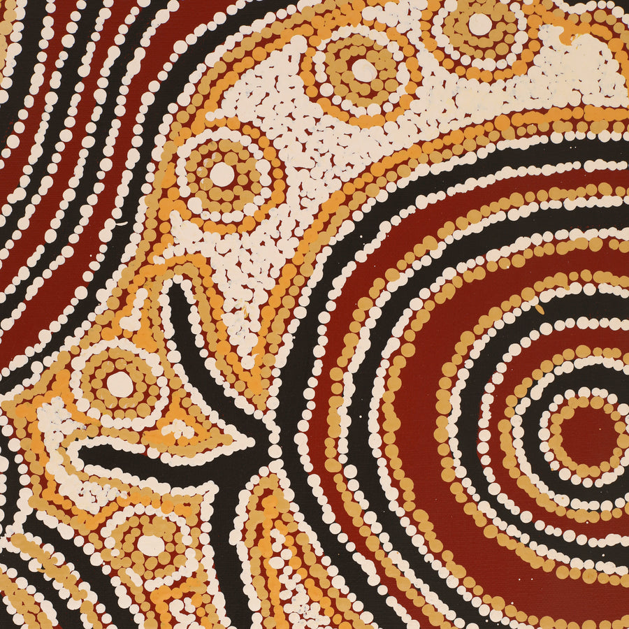 Aboriginal Artwork by Barbara Baker Milpati, Ngapari Tjukurpa, 122x61cm