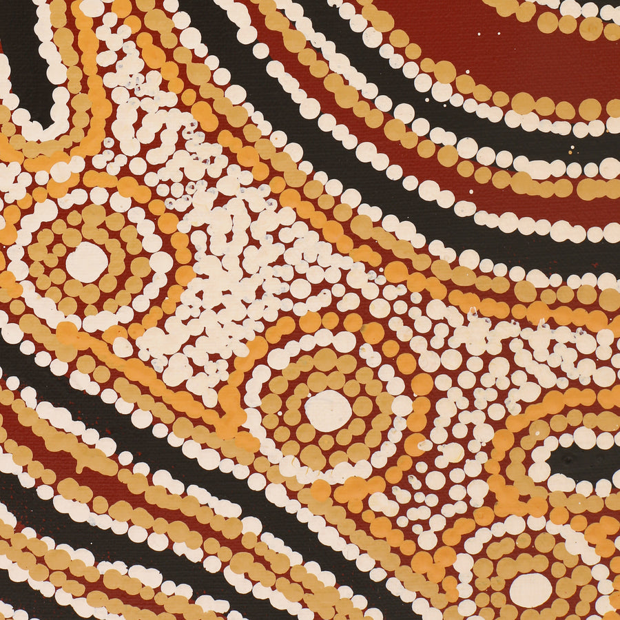 Aboriginal Artwork by Barbara Baker Milpati, Ngapari Tjukurpa, 122x61cm