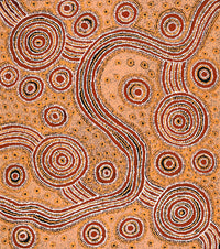 Aboriginal Artwork by Barbara Baker Milpati, Ngapari Tjukurpa, 86x76cm