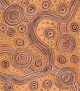 Aboriginal Art by Barbara Baker Milpati, Ngapari Tjukurpa, 86x76cm - ART ARK®