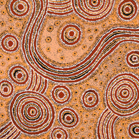 Aboriginal Artwork by Barbara Baker Milpati, Ngapari Tjukurpa, 86x76cm
