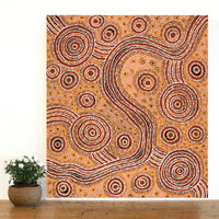 Aboriginal Artwork by Barbara Baker Milpati, Ngapari Tjukurpa, 86x76cm