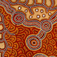 Aboriginal Artwork by Barbara Baker Milpati, Ngapari Tjukurpa, 91x71cm