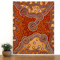 Aboriginal Art by Barbara Baker Milpati, Ngapari Tjukurpa, 91x71cm - ART ARK®