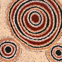 Aboriginal Artwork by Barbara Baker Milpati, Ngapari Tjukurpa, 91x76cm