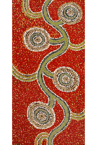 Aboriginal Artwork by Barbara Baker, Ngapari Tjukurpa, 61x30cm - ART ARK®