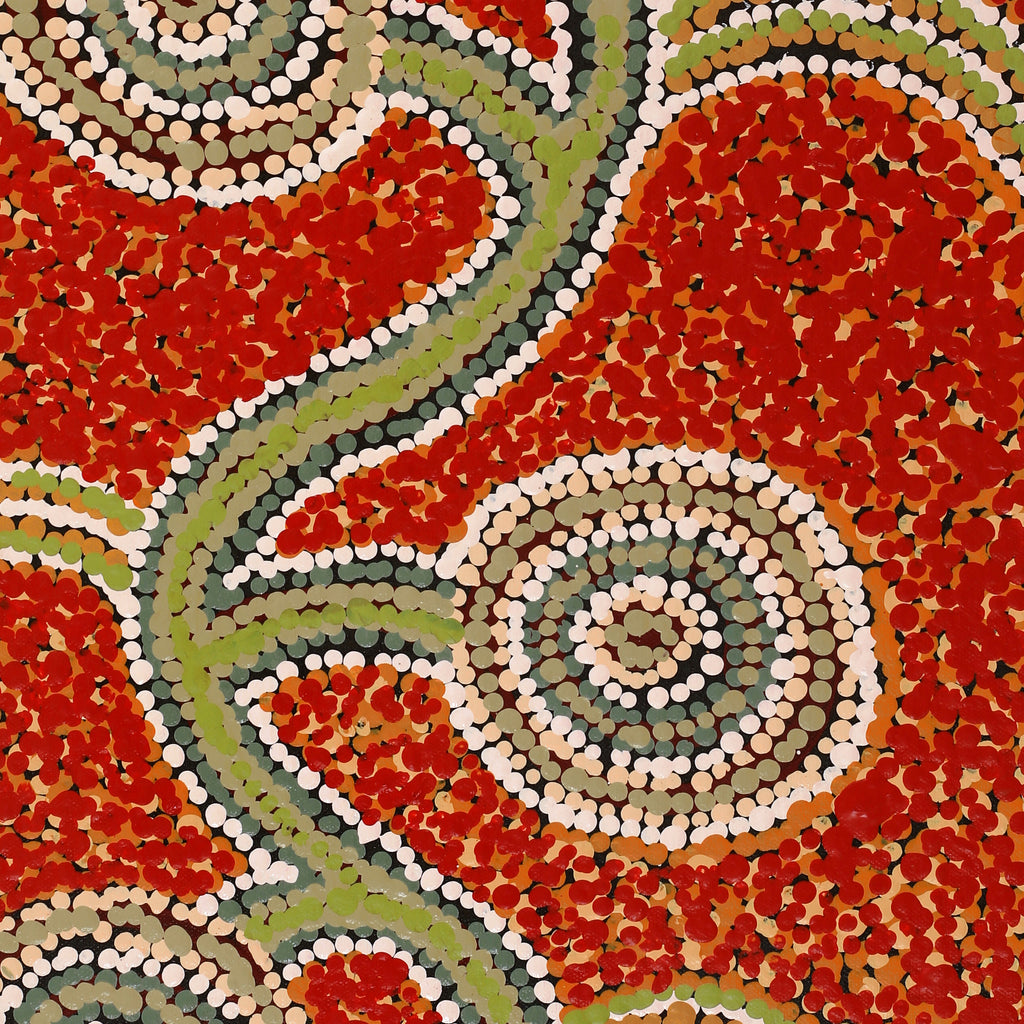 Aboriginal Artwork by Barbara Baker, Ngapari Tjukurpa, 61x30cm