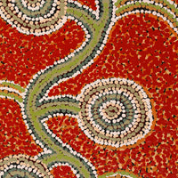 Aboriginal Artwork by Barbara Baker, Ngapari Tjukurpa, 61x30cm