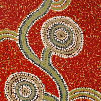Aboriginal Artwork by Barbara Baker, Ngapari Tjukurpa, 61x30cm