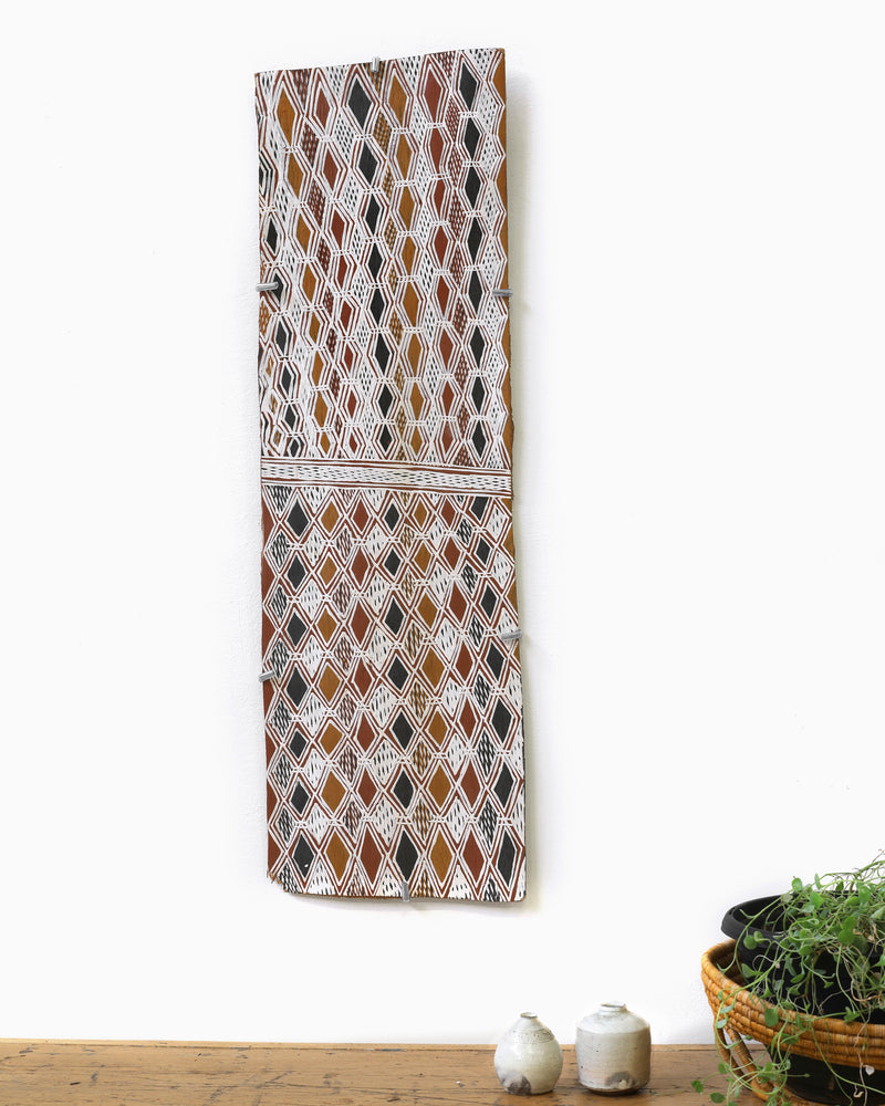 Aboriginal Artwork by Batja Marawili Narulwuy, Baykultji, 67x20cm