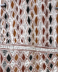 Aboriginal Artwork by Batja Marawili Narulwuy, Baykultji, 67x20cm