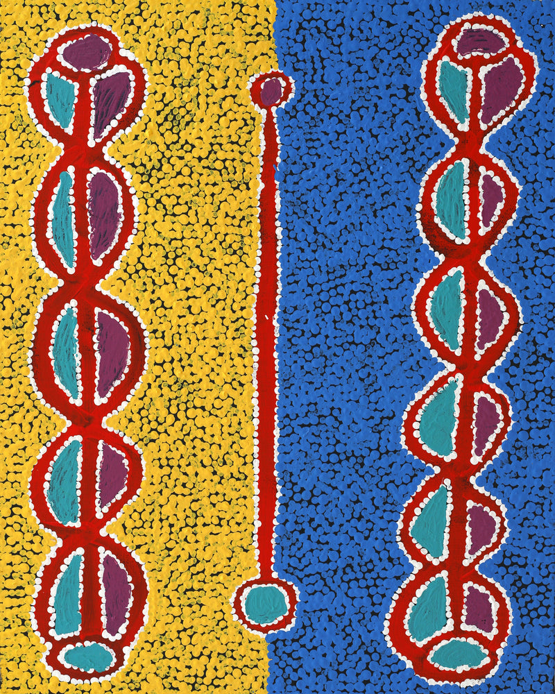 Aboriginal Artwork by Bernard Japanangka Watson, Pamapardu Jukurrpa (Flying Ant Dreaming) - Warntungurru, 50x40cm