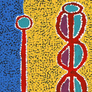 Aboriginal Art by Bernard Japanangka Watson, Pamapardu Jukurrpa (Flying Ant Dreaming) - Warntungurru, 30x30cm - ART ARK®