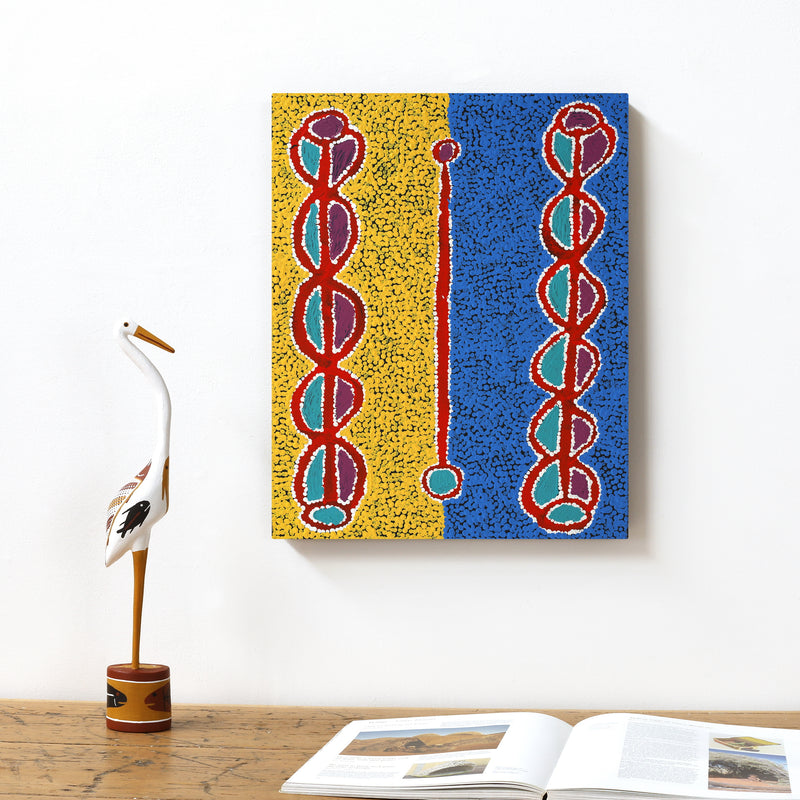 Aboriginal Artwork by Bernard Japanangka Watson, Pamapardu Jukurrpa (Flying Ant Dreaming) - Warntungurru, 50x40cm