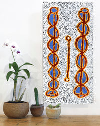 Aboriginal Artwork by Bernard Japanangka Watson, Pamapardu Jukurrpa - Warntungurru, 61x30cm