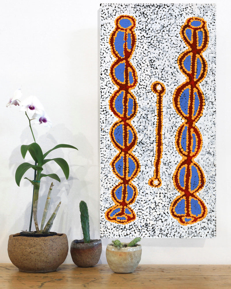 Aboriginal Artwork by Bernard Japanangka Watson, Pamapardu Jukurrpa - Warntungurru, 61x30cm