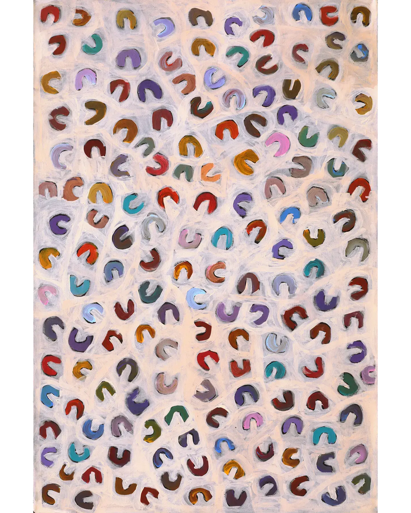 Aboriginal Artwork by Bess Napanangka Poulson, Mina Mina Dreaming, 91x61cm