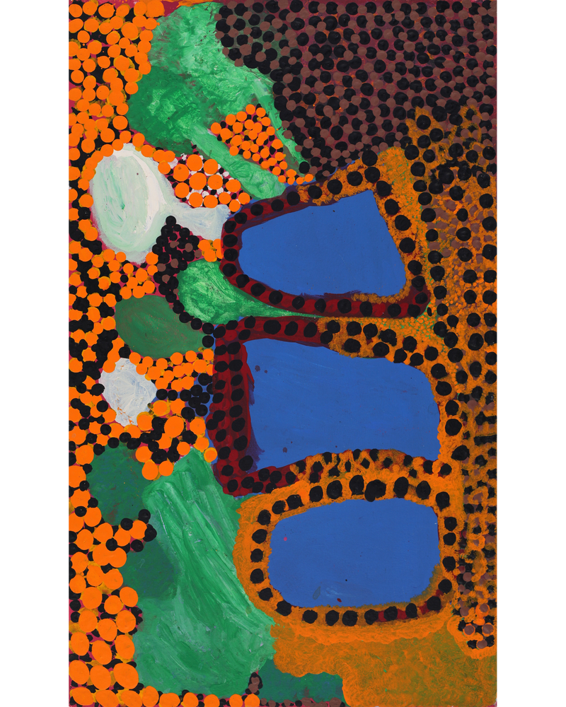 Aboriginal Artwork by Billy Yunkurra Atkins, Untitled, 76x46cm