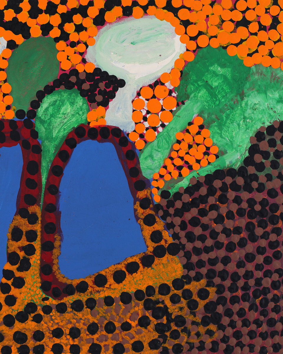 Aboriginal Artwork by Billy Yunkurra Atkins, Untitled, 76x46cm