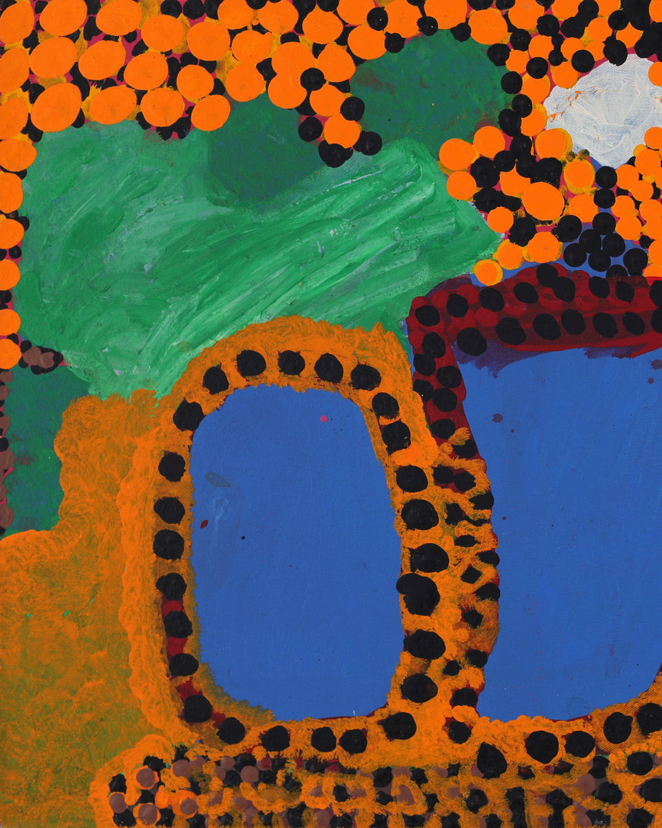 Aboriginal Artwork by Billy Yunkurra Atkins, Untitled, 76x46cm