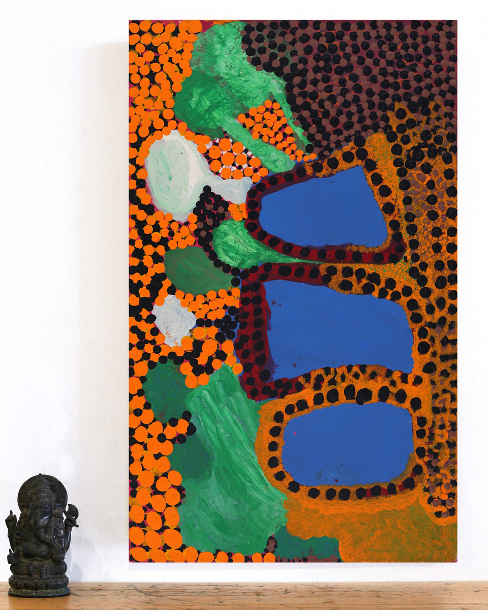 Aboriginal Artwork by Billy Yunkurra Atkins, Untitled, 76x46cm