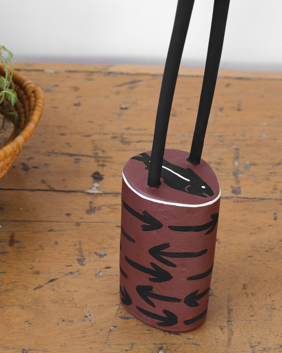 Aboriginal Artwork by Bob Ali, Gomarla (Egret bird) Sculpture, 68cm