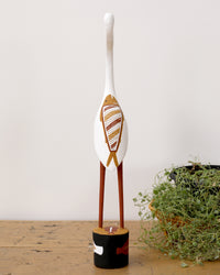 Aboriginal Artwork by Bob Ali, Gomarla (Egret bird) Sculpture, 47cm