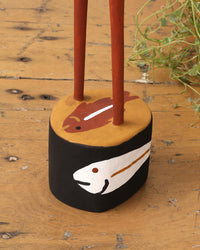 Aboriginal Artwork by Bob Ali, Gomarla (Egret bird) Sculpture, 47cm