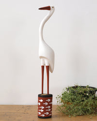 Aboriginal Artwork by Bob Ali, Gomarla (Egret bird) Sculpture, 67cm