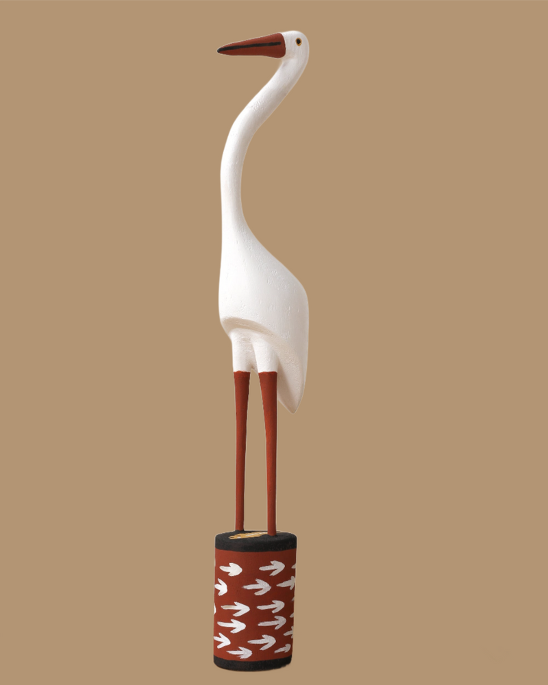 Aboriginal Artwork by Bob Ali, Gomarla (Egret bird) Sculpture, 67cm
