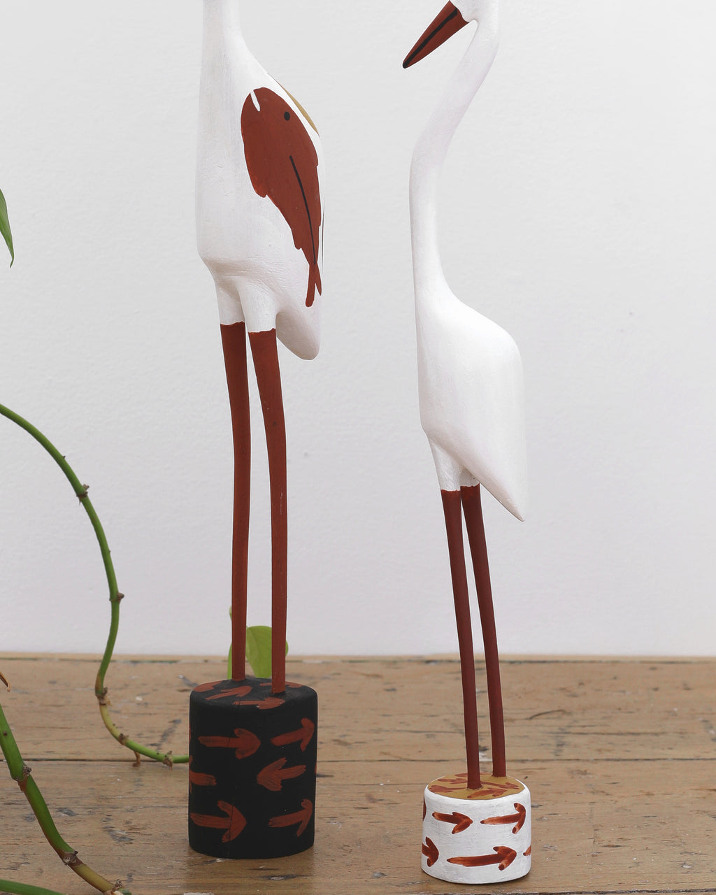 Aboriginal Artwork by Bob Ali, Two Gomarla (Egret) Sculptures, 53.5cm