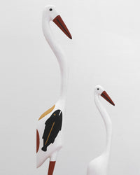 Aboriginal Artwork by Bob Ali, Two Gomarla (Egret) Sculptures, 53.5cm