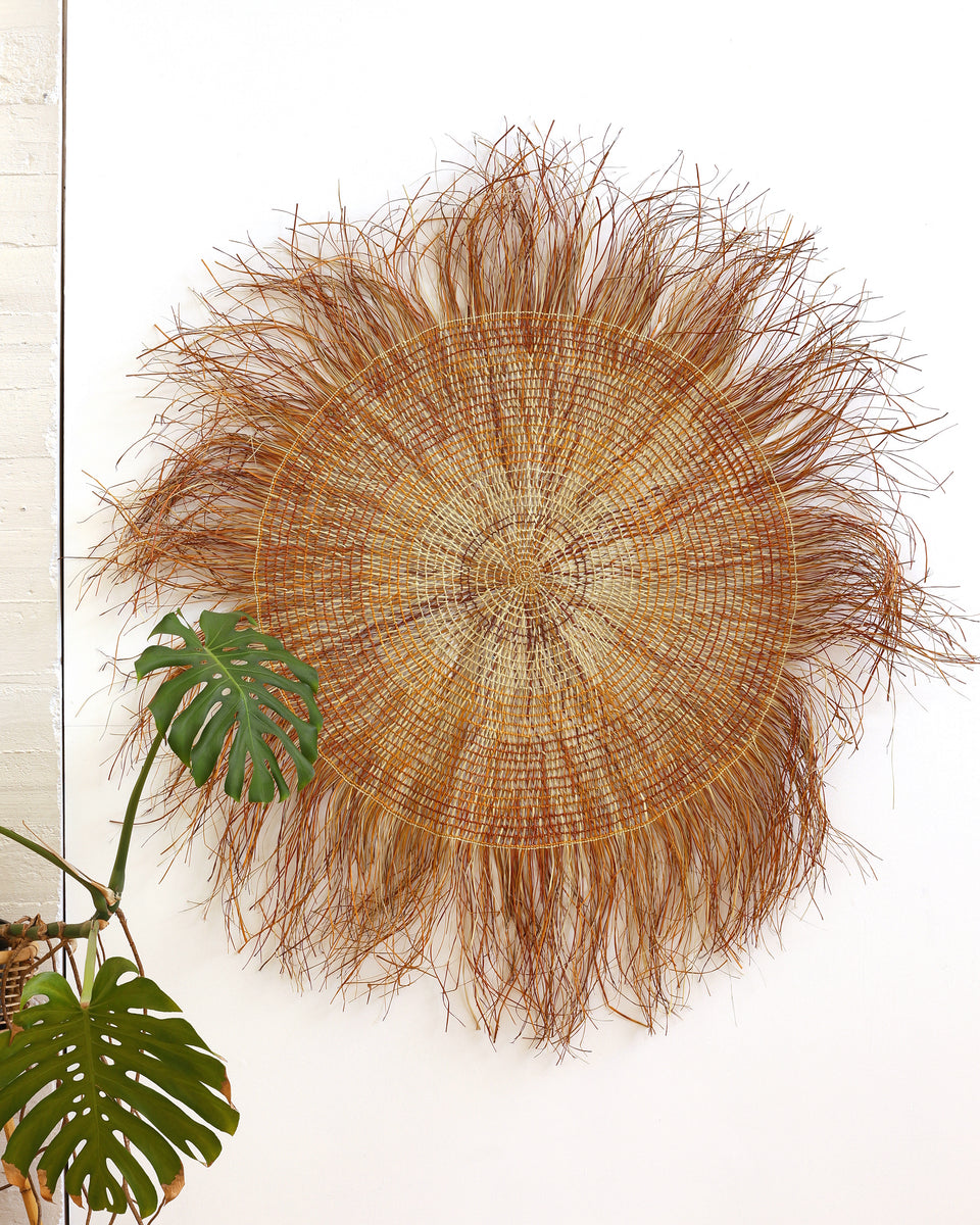 Aboriginal Artwork by Bonnie Burarngarra, Woven Mat, 175cm