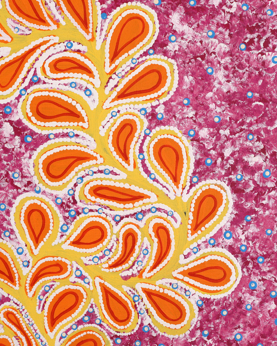 Aboriginal Artwork by Brenda Punytjina Armstrong, Honey Grevillea Dreaming, 152x61cm