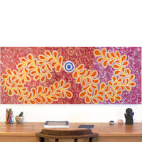 Aboriginal Artwork by Brenda Punytjina Armstrong, Honey Grevillea Dreaming, 152x61cm