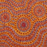 Aboriginal Artwork by Brenda Punytjina Armstrong, Kaliny-kalinypa / Ultukunpa Jukurrpa - Honey Grevillea Dreaming), 30x30cm