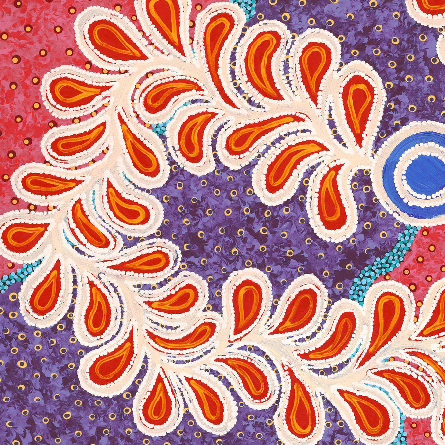 Aboriginal Artwork by Brenda Punytjina Armstrong, Honey Grevillea Dreaming, 76x61cm