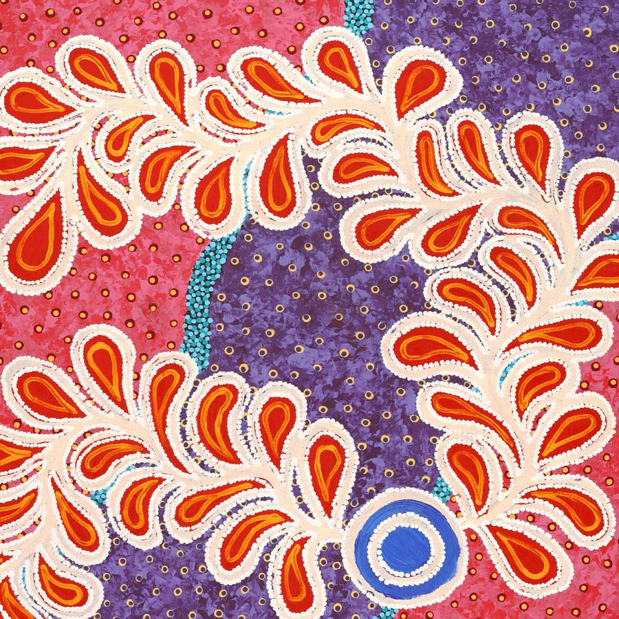 Aboriginal Artwork by Brenda Punytjina Armstrong, Honey Grevillea Dreaming, 76x61cm