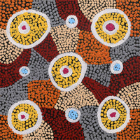 Aboriginal Artwork by Britney Nangala White, Watiya-warnu Jukurrpa (Seed Dreaming), 30x30cm