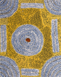 Aboriginal Artwork by Britney Nangala White, Watiya-warnu Jukurrpa (Seed Dreaming), 50x40cm