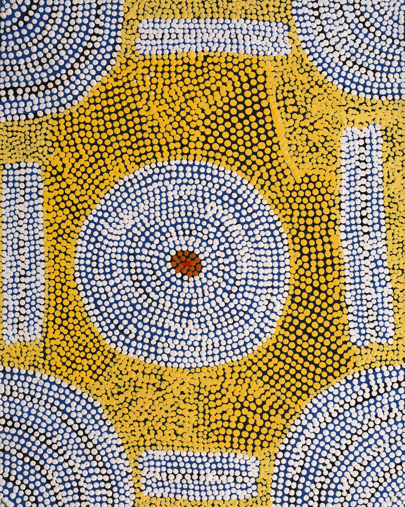Aboriginal Artwork by Britney Nangala White, Watiya-warnu Jukurrpa (Seed Dreaming), 50x40cm