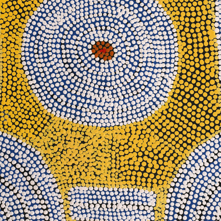 Aboriginal Artwork by Britney Nangala White, Watiya-warnu Jukurrpa (Seed Dreaming), 50x40cm