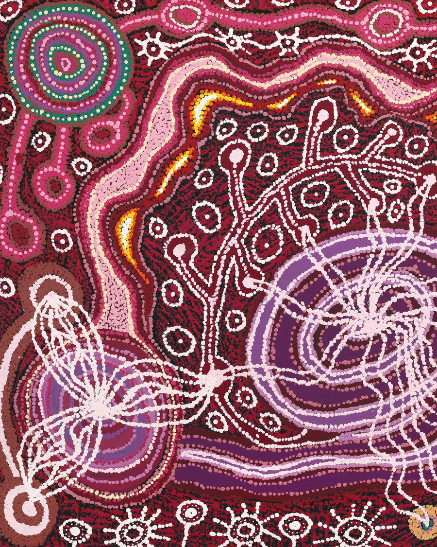 Aboriginal Artwork by Tjaruwa Carolyn Dunn, Piltati Tjukurpa, 122x91cm