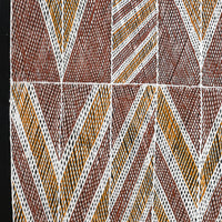 Aboriginal Artwork by Cameron Kawurlkku, Djomi, 117x25cm Bark Painting