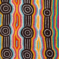 Aboriginal Artwork by Carol Nampijinpa Larry, Karnta Jukurrpa (Womens Dreaming), 61x46cm