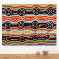 Aboriginal Artwork by Carol Nampijinpa Larry, Karnta Jukurrpa (Womens Dreaming), 61x46cm