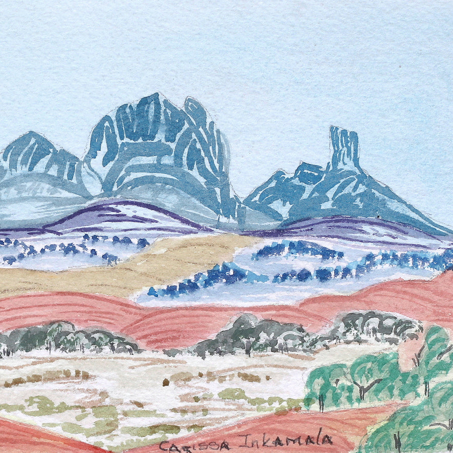 Aboriginal Artwork by Carissa Inkamala, Rutjipma (Mt Sonder), 27.5x13cm