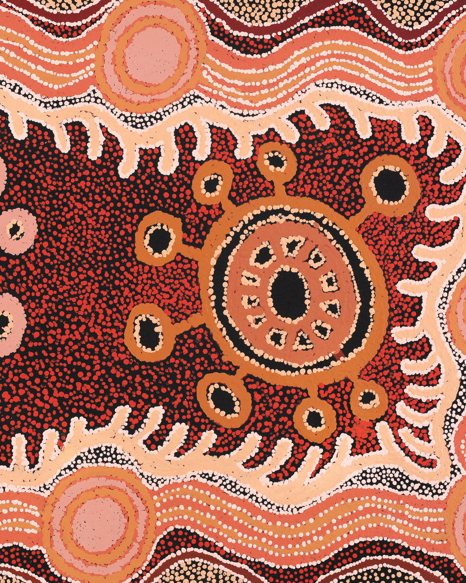 Aboriginal Artwork by Tjaruwa Carolyn Dunn, Piltati Tjukurpa, 102x72cm